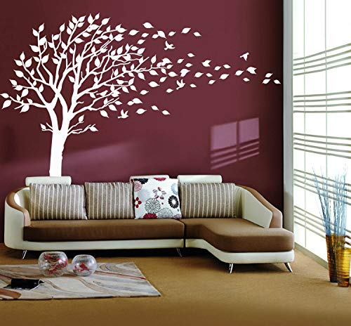 Large Tree Blowing in The Wind Tree Wall Decals Wall Sticker Vinyl Art