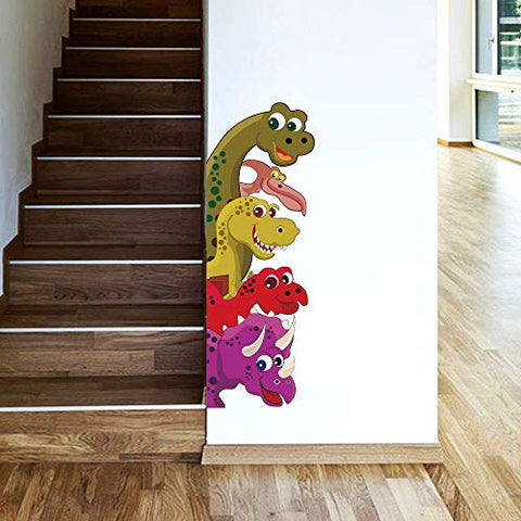 Dinosaurs Behind The Door Decals Dinosaur Wall Decals Cute Dinosaur Wall Stickers Dinosaurs Theme Gifts for Kids Room Decor Home Decor