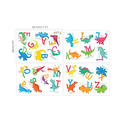 Cartoon Dinosaur Alphabet Number Animal Abc Wall Decals Diy - Temu