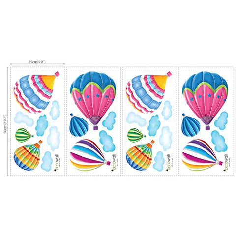 DECOWALL DW-1301AC-2 12 Hot Air Balloons in the Sky Kids Wall Stickers Wall Decals Peel and Stick Removable Wall Stickers for Kids Nursery Bedroom Living Room décor
