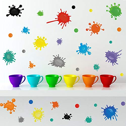 TOARTi Multicolor Paint Wall Decal, Splatter and Splotches Wall