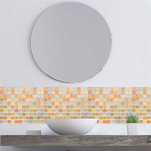 Yoillione 3D Mosaic Tile Sticker Removable Wallpaper Tile Yellow, 3D S