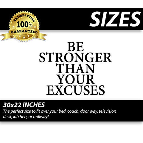 Be Stronger Than Your Excuses Wall Decal Inspirational Wall Decal Motivational Office Decor Quote Inspired Motivated Positive Wall Art Vinyl Gym Sticker School Classroom Decor