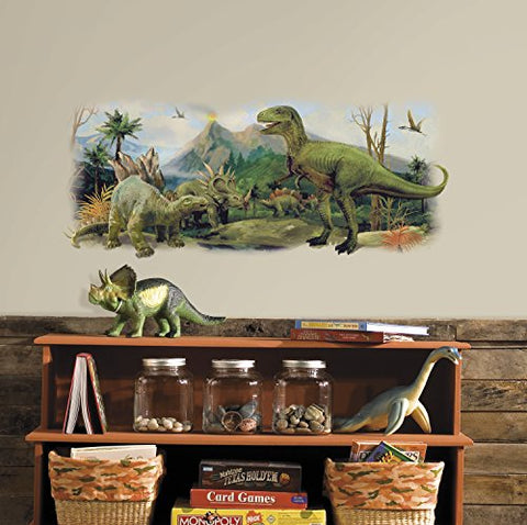 RoomMates Dinosaurs Giant Scene Peel And Stick Wall Graphic