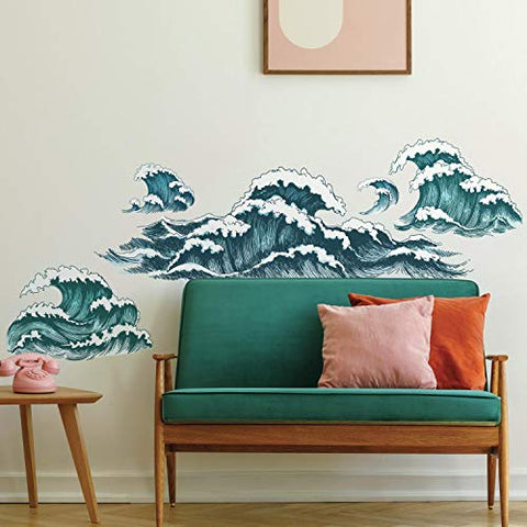 RoomMates Great Wave Peel And Stick Giant Wall Decals