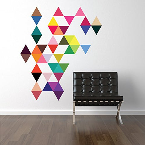 45 Mod Triangle Wall Decals Modern Art Stickers Repositionable Peel and Stick