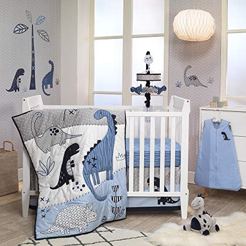 Lambs & Ivy Baby Dino Nursery Blue/Gray Dinosaur and Tree Wall Decals/Stickers