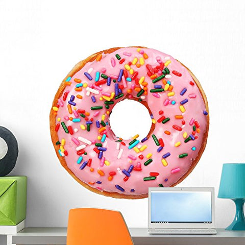 Wallmonkeys FOT-78029240-24 WM216413 Donut with Sprinkles Isolated Peel and Stick Wall Decals H x 24 in W, 24" 24" W-Medium