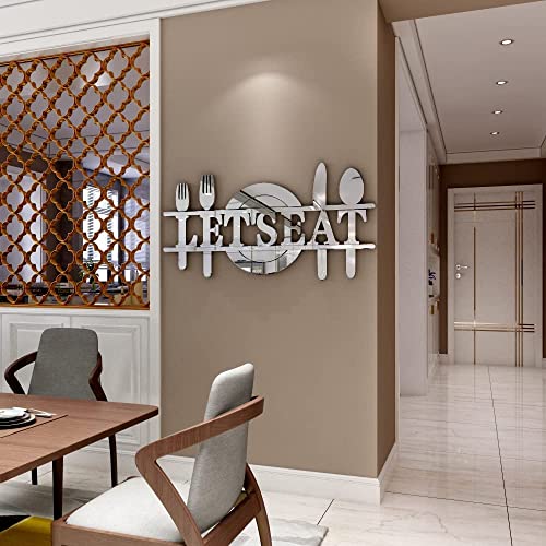  Doeean Home Wall Decor Letter Signs Acrylic Mirror Wall  Stickers Wall Decorations for Living Room Bedroom Home Decor Wall Decals  (Silver, 47.2 X 15.7) : Tools & Home Improvement