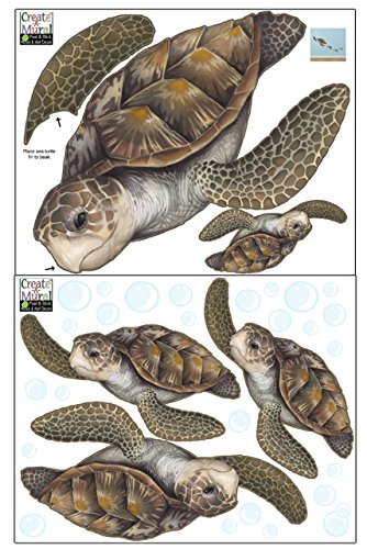Create-A-Mural : Sea Turtle Family Wall Decals ~Under The Sea Decor Wall  Stickers, Underwater Ocean Decals for Walls, Peel n Stick Room Decor  Tortoise