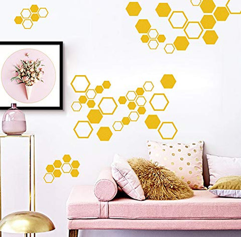Honeycomb Wall Decals Hexagon Vinyl Wall Decals Geometric Wall Decals