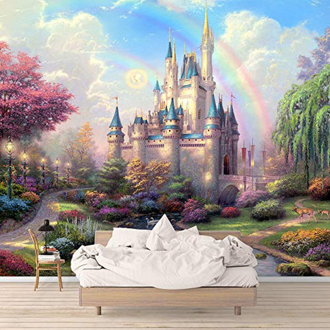 IDEA4WALL Wall Murals for Bedroom Dream Castle Large Removable Wallpaper Peel and Stick Wall Stickers - 66x96 inches