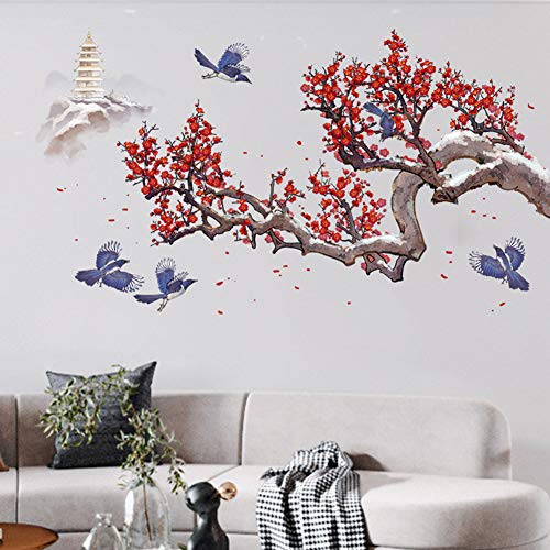 Cherry Blossom Wall Decal Tree and Flower Wall Sticker 3D DIY Wall