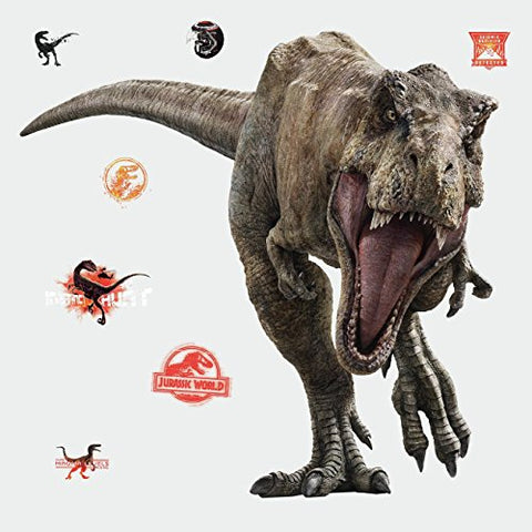 RoomMates Jurassic World: Fallen Kingdom T-Rex Giant Peel and Stick Wall Decals , Brown, Orange, Black - RMK3797SLM