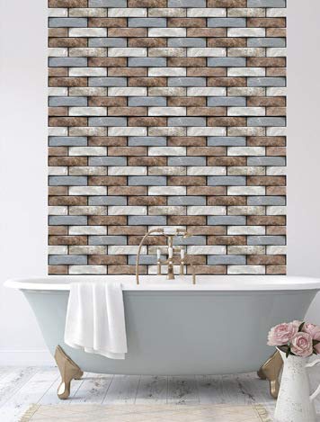 Fabulous Décor: Wall Tiles, Soft 3D Thick Gel Decals, Colorful Stone Design, DIY Peel and Stick, Self-Adhesive, Backsplash, Kitchen, Bathroom, Water and Heat Resistant 11.8 x 11.8 (2 Tiles)