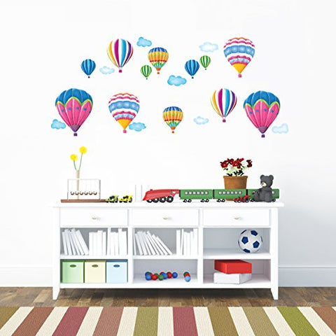 40 Pezzi Adesivi Murali Animali E Mongolfiere Per Camera Bambini - Decorazione Colorata - Foto 3