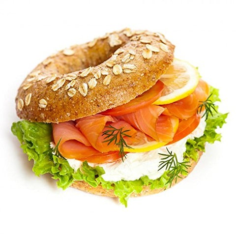 Wallmonkeys Smoked Salmon Bagel Wall Decal Peel and Stick Business Graphics (48 in H x 48 in W) WM206268