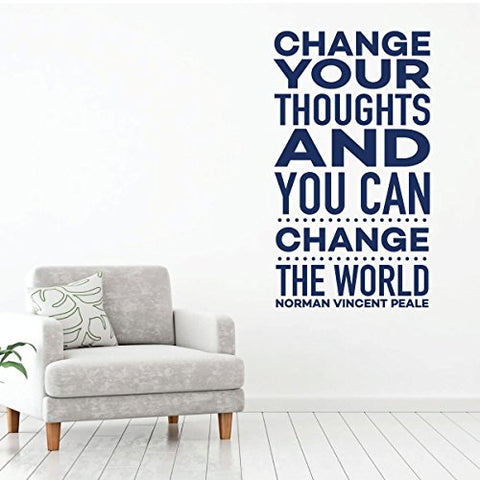 Change Your Thoughts - Motivational Wall Decal - Norman Vincent Pale - Vinyl Art for Home, Bedroom or Living Room Decor