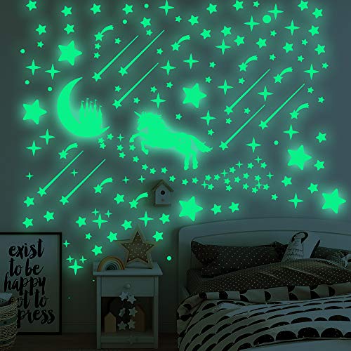 Unicorn Cute Luminous Glow In The Dark Sticker Kids Babies Rooms