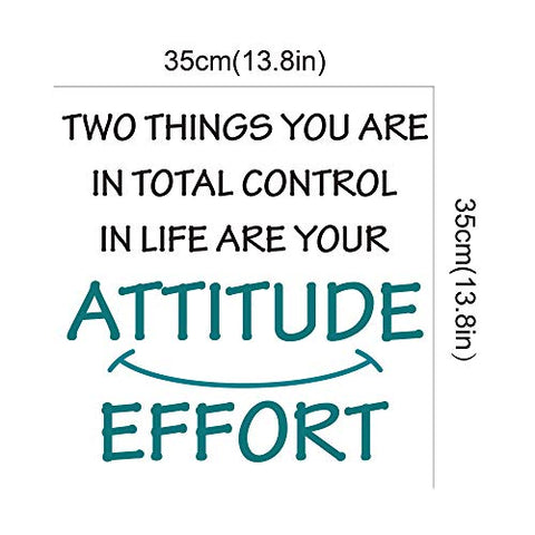 GULIGULI Two Things You are in Total Control in Life Attitude Effort Inspirational Quotes Wall Decals Vinyl Stickers for Bedroom Living Room School Office Home Decor