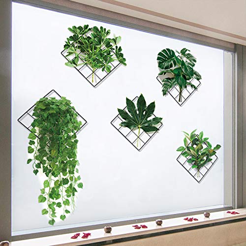 Hanging Geometric Plant Wall Decals - Removable Succulent Pot Stickers For Bedroom, Living Room & Office Decor