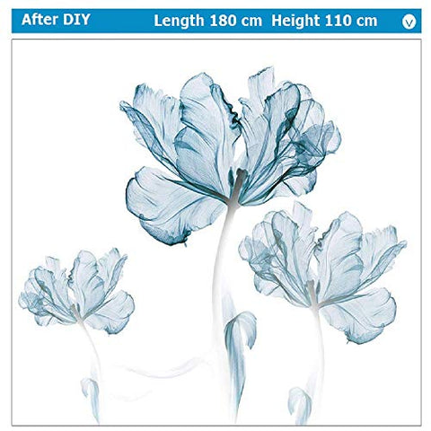 DERUN TRADING Wall Stickers & Murals Home Décor Home Décor Accents for Living Room Flower Wall Decals Home Improvement Paint Wall Treatments Wall Decals Murals Decor Vinyl Removable Mural Paper …