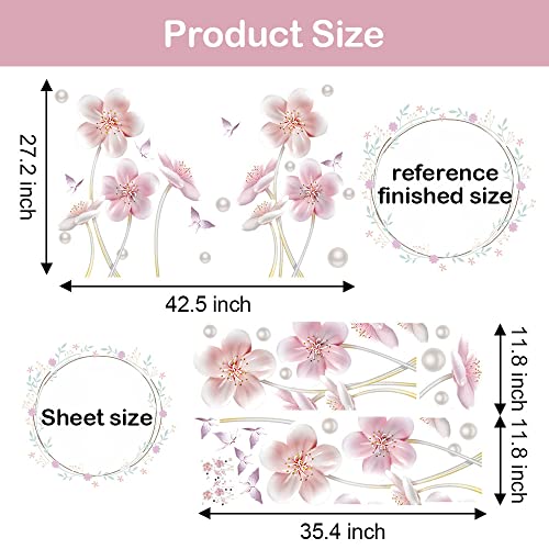 thumbnail image 2 of Large Size Cherry Blossom Flower Wall Stickers Wat... - Grandado 2 of 13