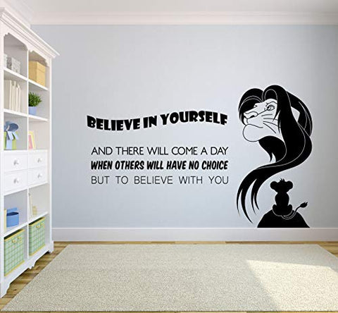 The Lion King Quotes Wall Decals for Kids Rooms Mufasa Simba Decor Boys Girls Children Creative Animated Vinyl Decal Removable Stickers for Bedroom Artwork Child Favorite Decoration Size (18x20 inch)