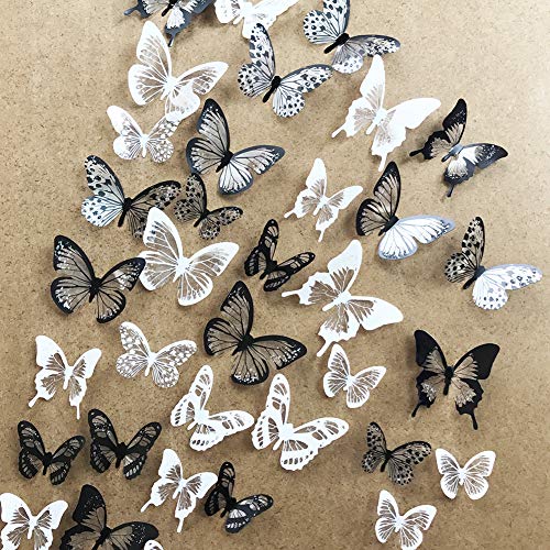 36 PCS 3D Colorful Crystal Butterfly Wall Stickers with Adhesive Art D