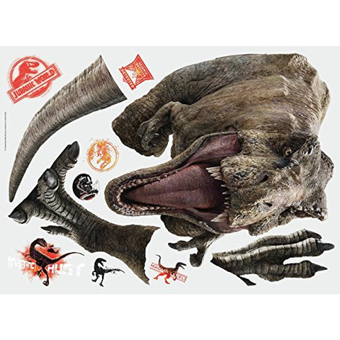 RoomMates Jurassic World: Fallen Kingdom T-Rex Giant Peel and Stick Wall Decals , Brown, Orange, Black - RMK3797SLM