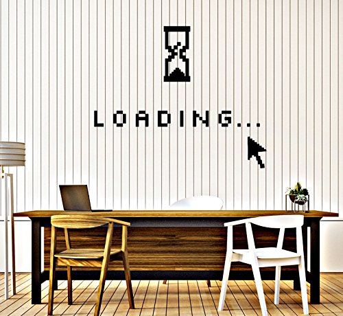 Loading Sticker Computer Vinyl Wall Decal Computer Art Loading Mouse Geek Decor Stickers (386ig ...