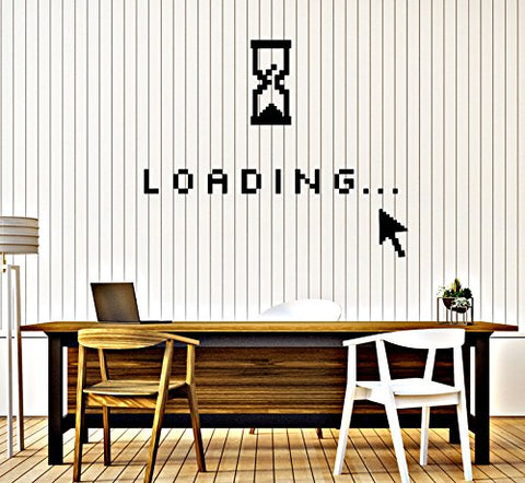 Vinyl Wall Decal Computer Art Loading Mouse Geek Decor Stickers (386ig) Black