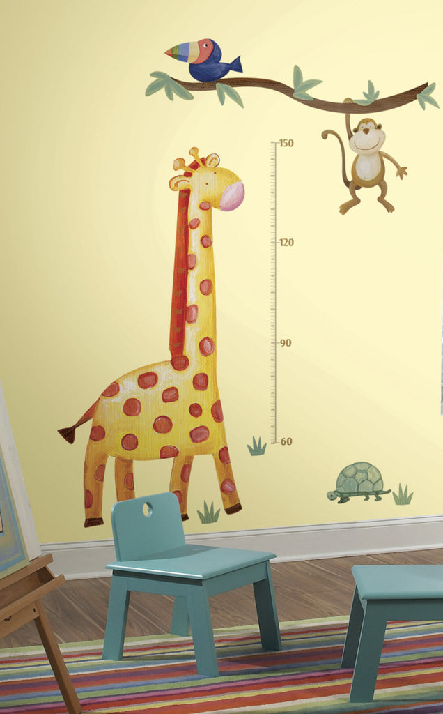 Giraffe Peel and Stick METRIC Growth Chart Wall Decals image