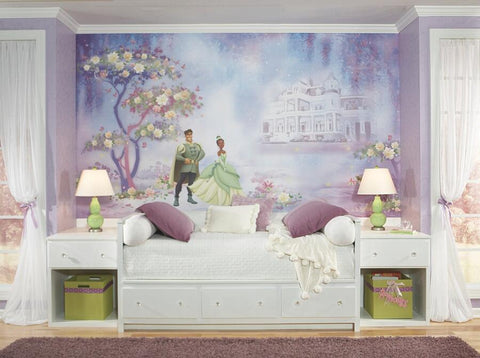 PRINCESS & FROG CHAIR RAIL PREPASTED MURAL 6' X 10.5' - ULTRA-STRIPPABLE