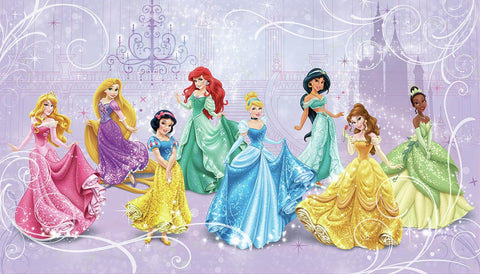 DISNEY PRINCESS ROYAL DEBUT PREPASTED MURAL 6' X 10.5' - ULTRA-STRIPPABLE