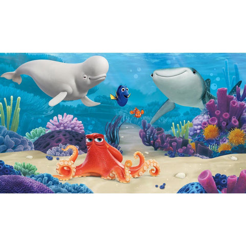 FINDING DORY XL CHAIR RAIL PREPASTED MURAL 6' X 10.5' - ULTRA-STRIPPABLE