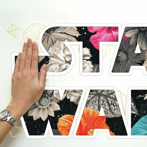 STAR WARS FLORAL LOGO PEEL AND STICK WALL DECALS WITH FOIL