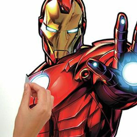 IRON MAN PEEL AND STICK GIANT WALL DECALS WITH GLOW