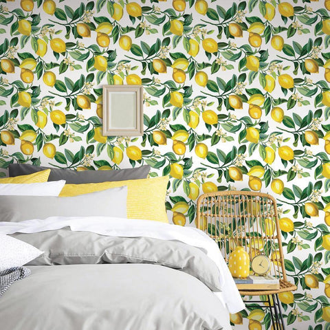 LEMON ZEST PEEL & STICK WALLPAPER
