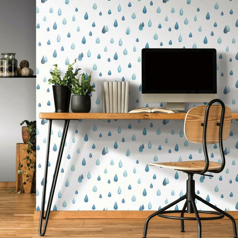 CLARA JEAN RAINDROPS PEEL & STICK WALLPAPER