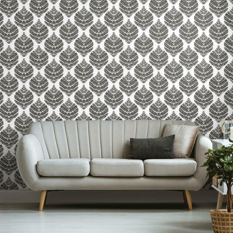 HYGGE FERN DAMASK PEEL & STICK WALLPAPER