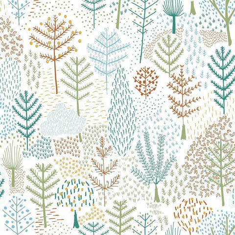 FOLKLORE TREES PEEL & STICK WALLPAPER