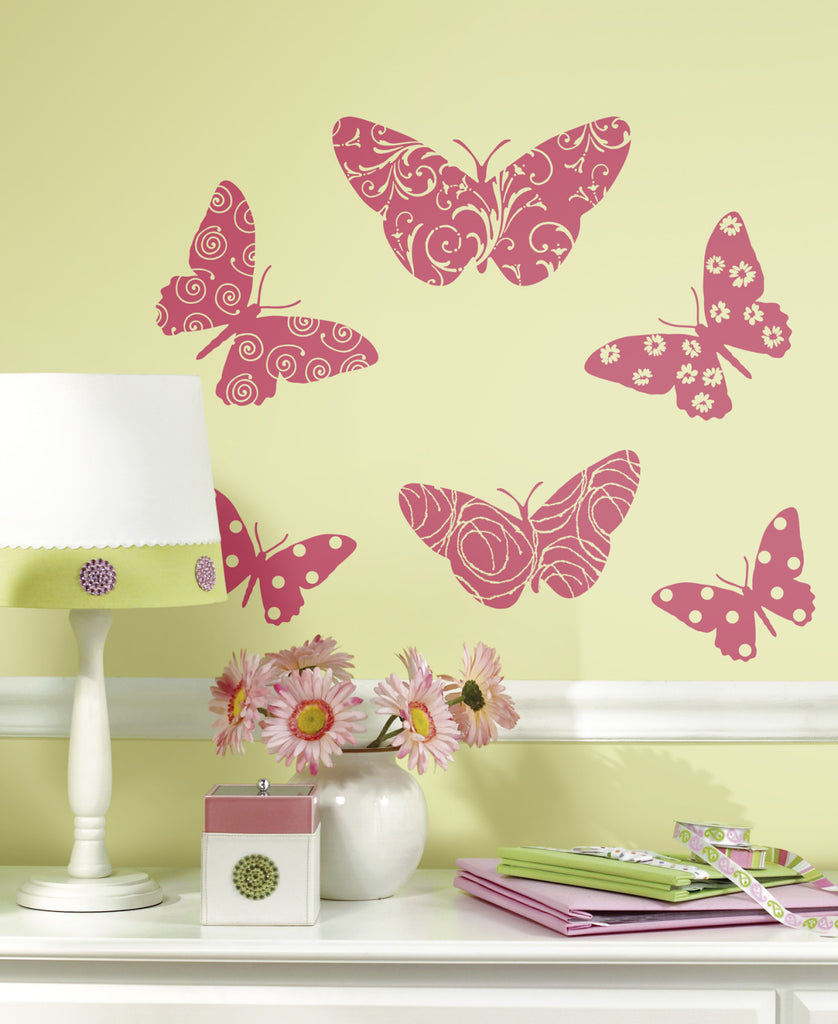 Flocked Butterfly Peel & Stick Wall Decals image