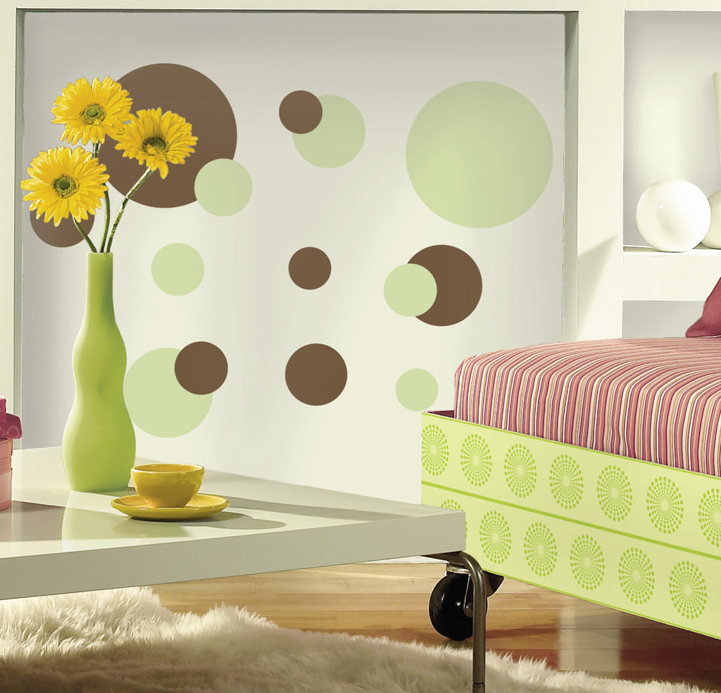 Just Dots Green/Brown Peel & Stick Wall Decals image