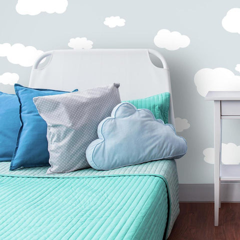 CLOUDS (WHITE BKGND) PEEL & STICK WALL DECALS
