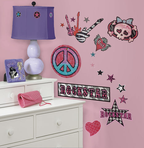 Girls Rock-n-Roll Peel & Stick Wall Decals image