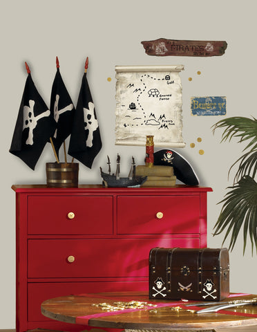 Pirates Map & Signs Peel & Stick Giant Wall Decals image