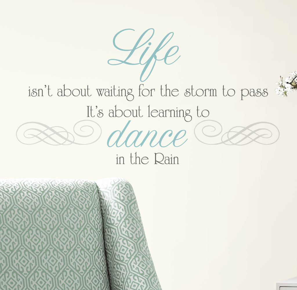 Dance in the Rain Quote Peel & Stick Wall Decals image