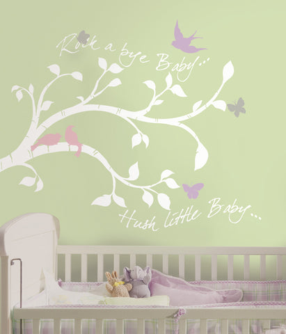 Rock-a-bye Bird Branch Peel & Stick Giant Wall Decals image