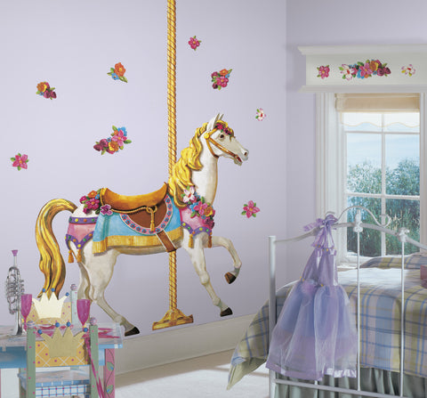 Carousel Horse Peel & Stick Giant Wall Decals image